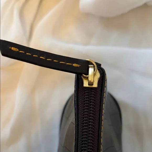 Dooney & Bourke Black Croc-Embossed Leather Pouch - Picture 17 of 17